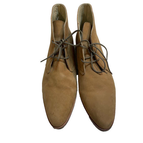 Suede Leather Ankle Boots Lace‎ Up Casual Tan Brown Shoes - Picture 1 of 7
